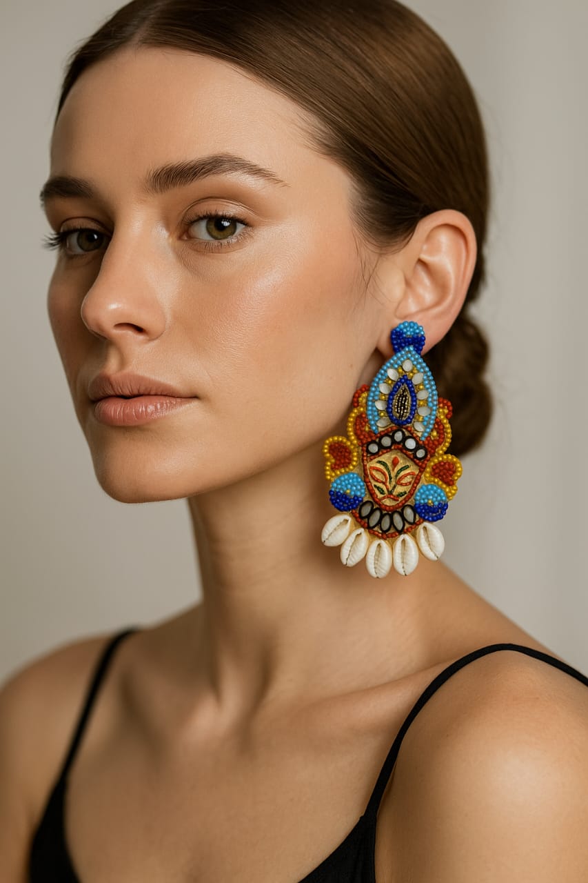 Mata ji With Kodi Handmade Earring