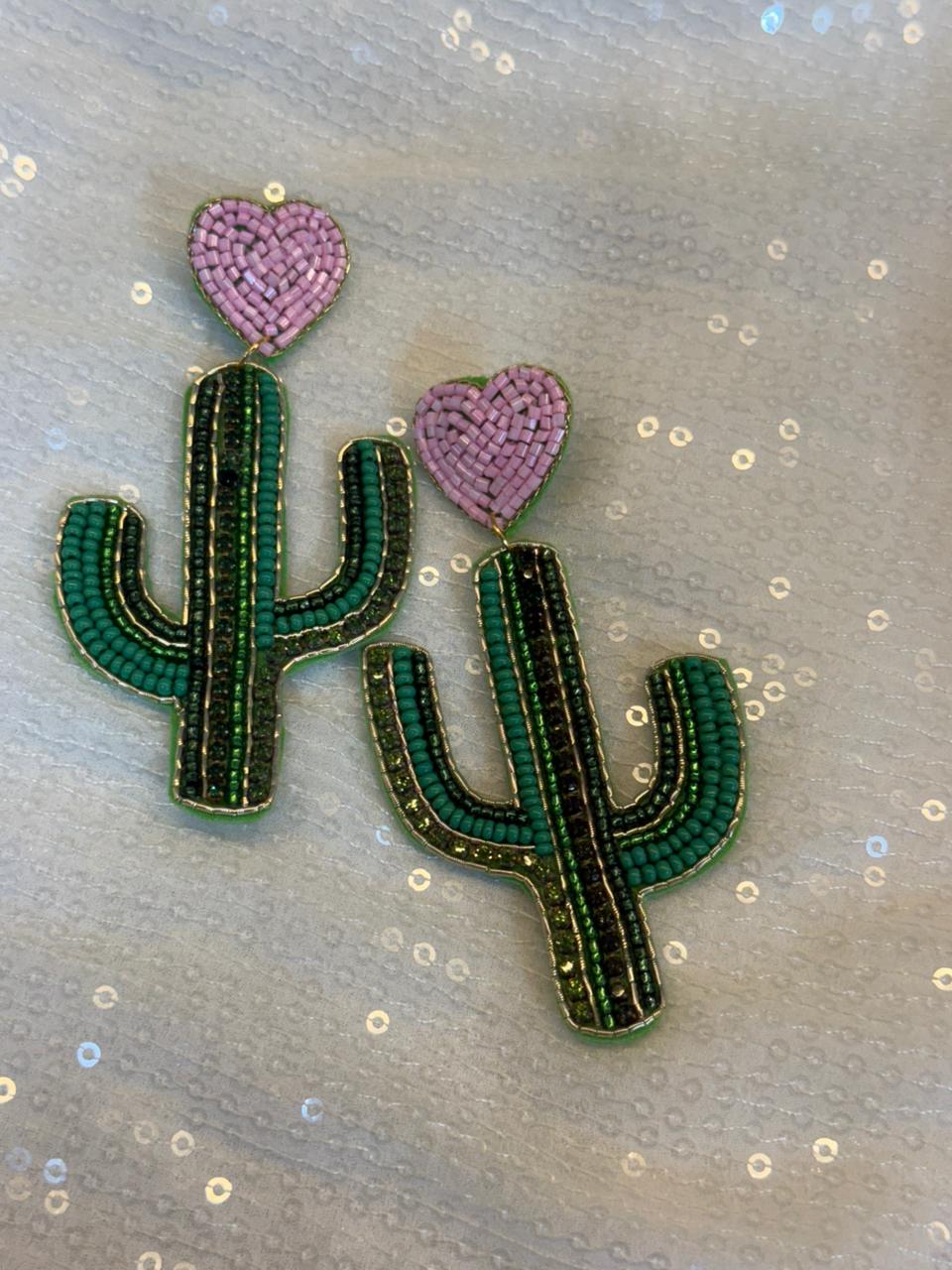 Love Cactus Drops Handmade Earring