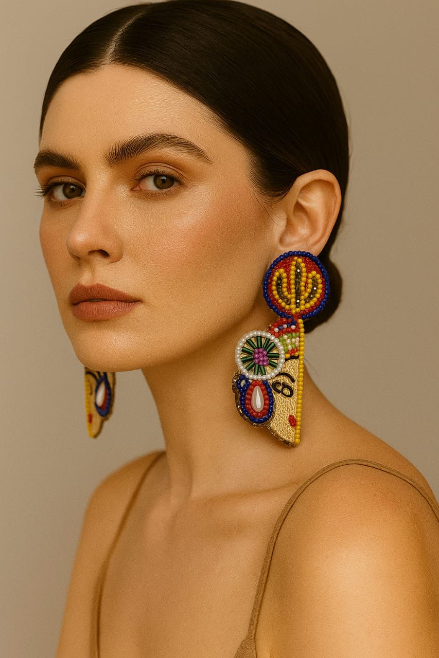 Half Face Mata ji Handmade Earring