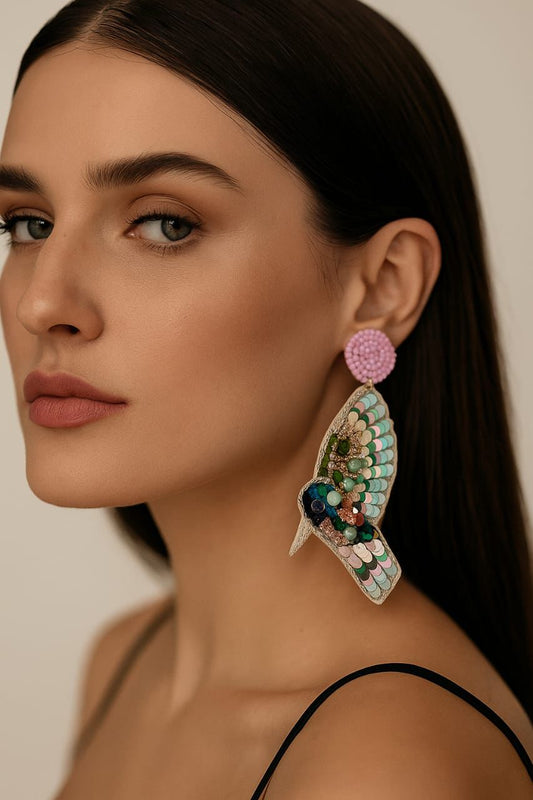 Colourful Bird Handmade  Earring