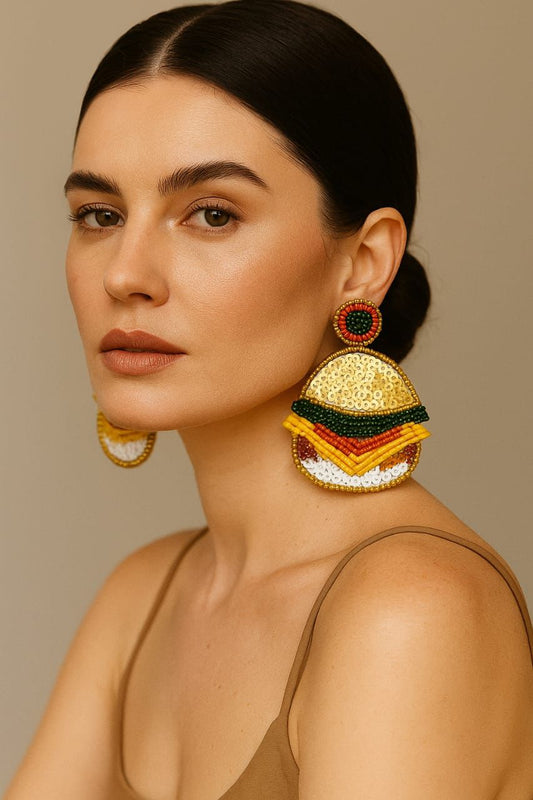 Burger Handmade Earring