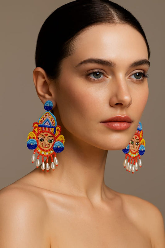 Colourful Mata ji Handmade Earring