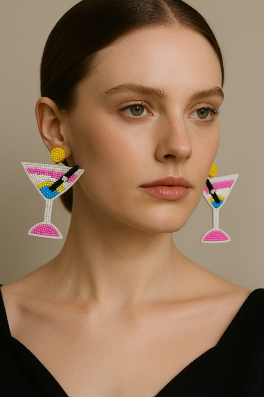 Juice Glass Handmade Earring