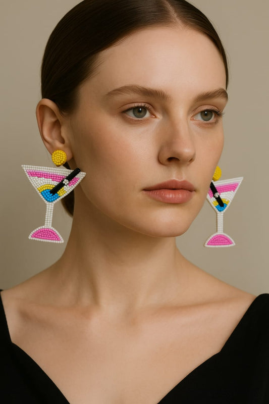 Juice Glass Handmade Earring