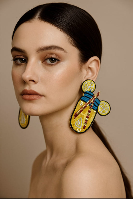 Juice Glass Handmade Earring