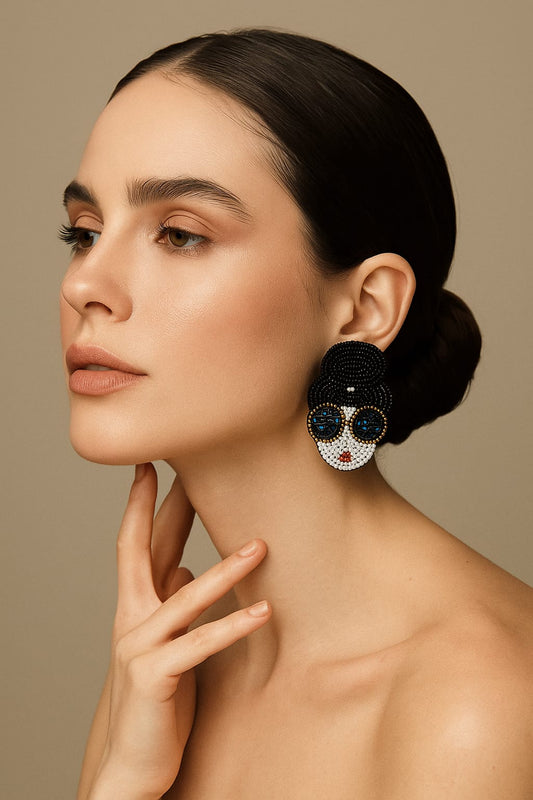 Girl Face Handmade Earring