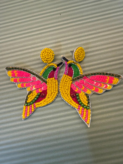 Multicolour Bird Handmade Earring