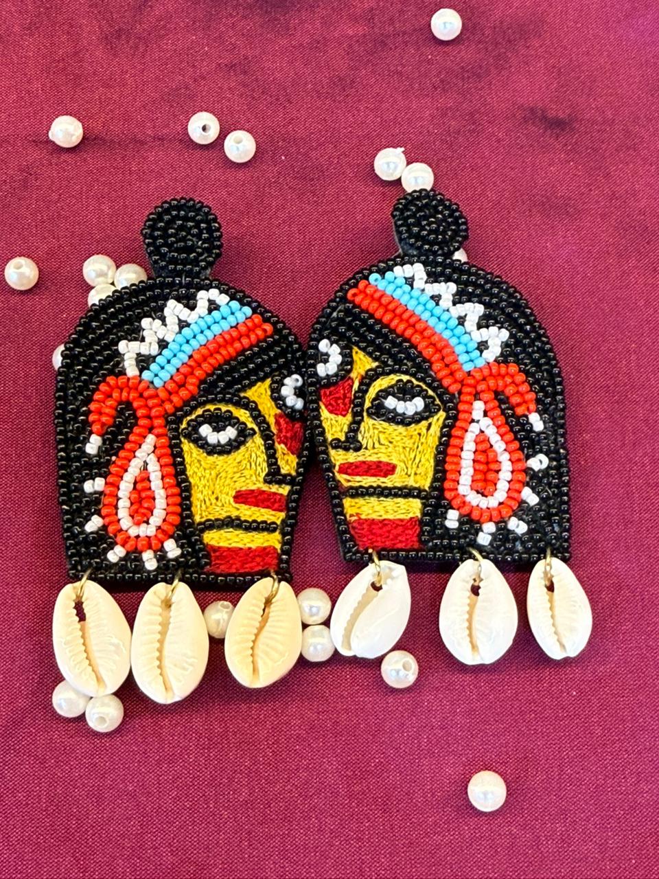 Half Face Mata With Kodi Handmade Earring