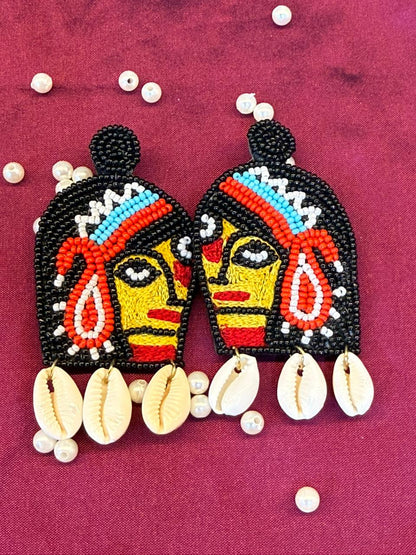 Half Face Mata With Kodi Handmade Earring