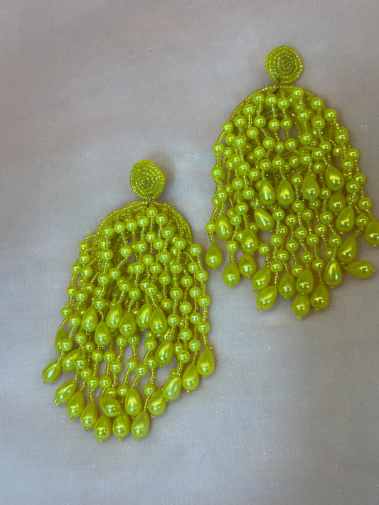 Zesty Pearl Falls Handmade Earring