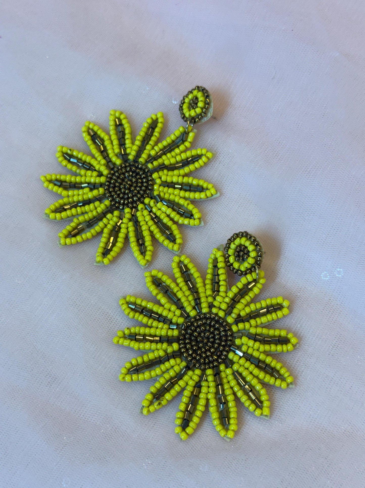 Lime Bloom Handmade Earring