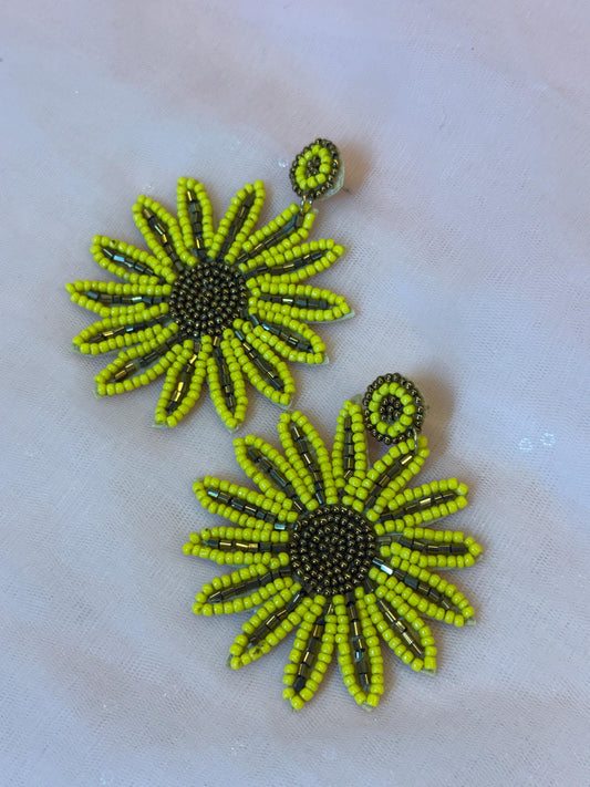 Lime Bloom Handmade Earring