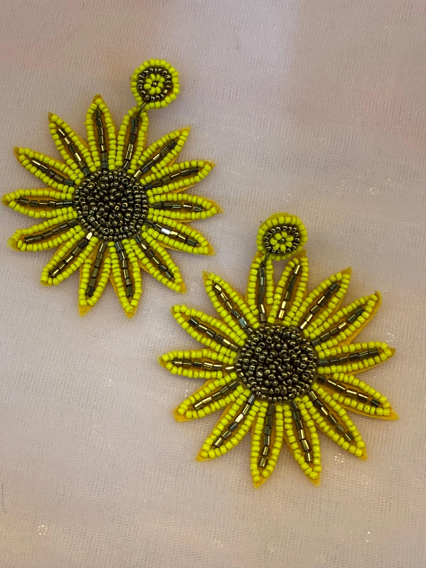 Yellow Pop Florals Handmade Earring