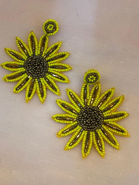 Yellow Pop Florals Handmade Earring