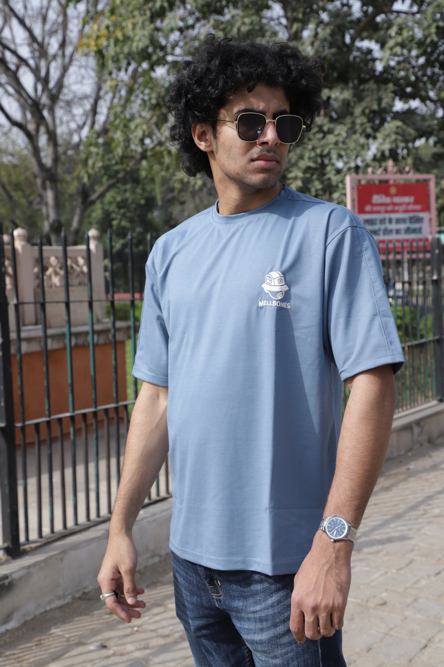 Blue Mellbones Oversized  Tshirt