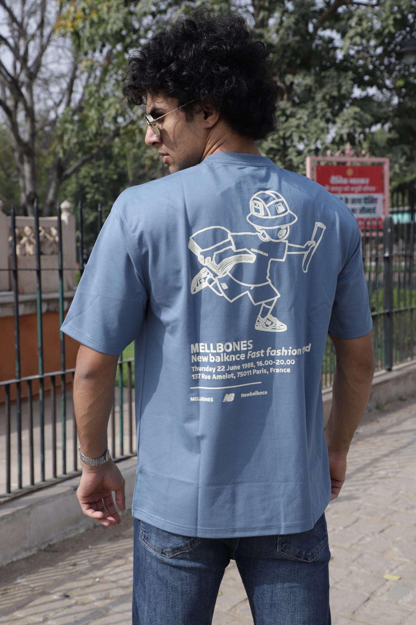 Blue Mellbones Oversized  Tshirt