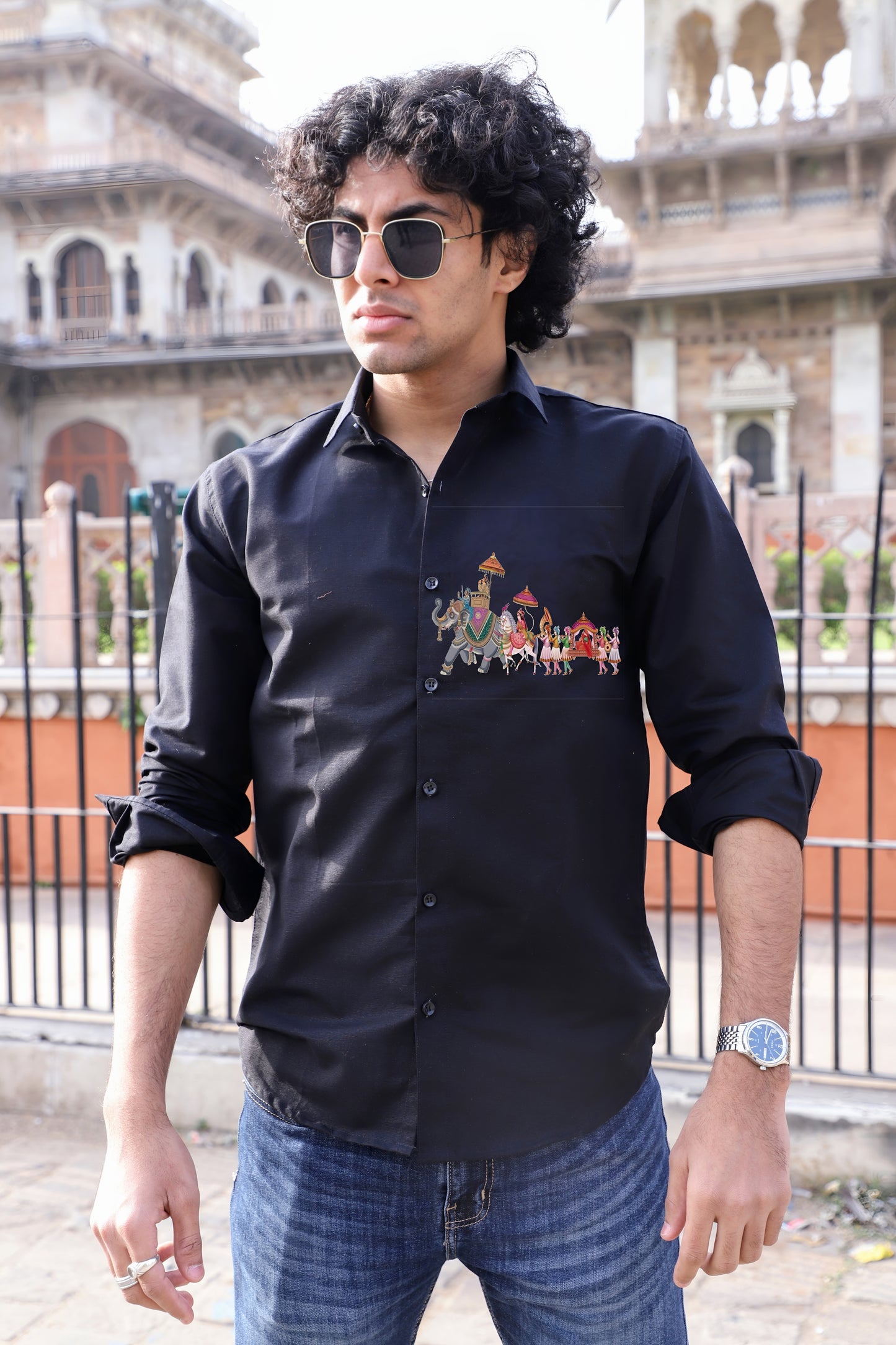 Doli Printed Black Shirt