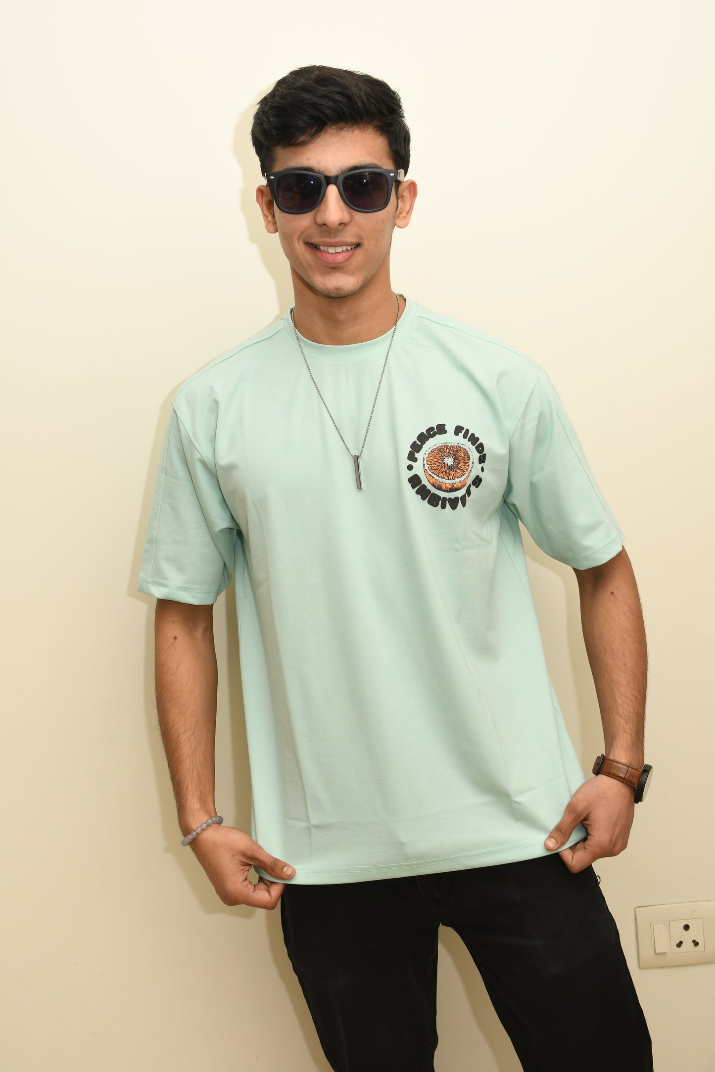 Sea Green Peace Oversized Tshirt