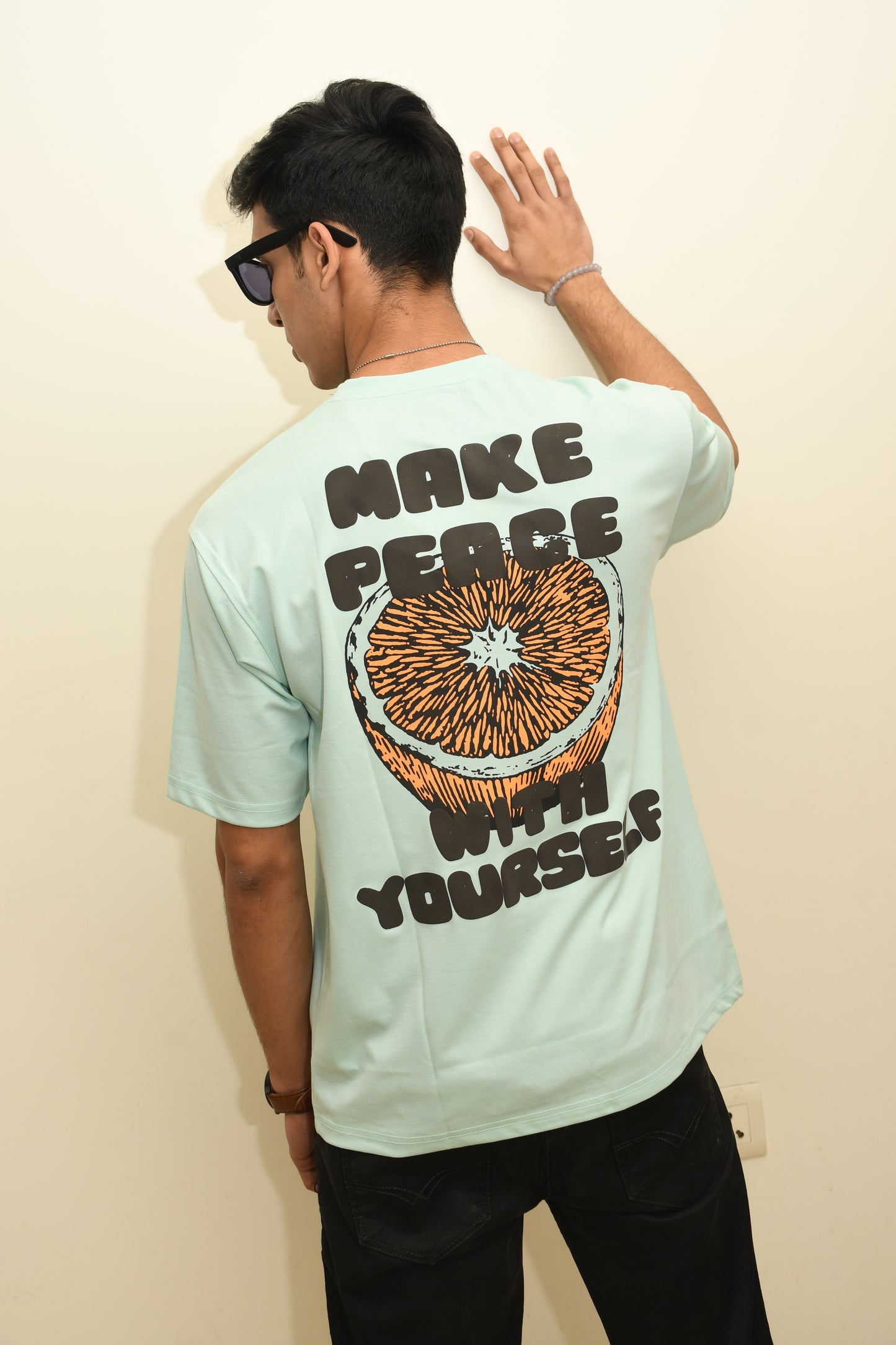 Sea Green Peace Oversized Tshirt