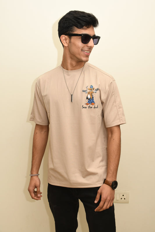 Beige Don Duck Oversized  Tshirt