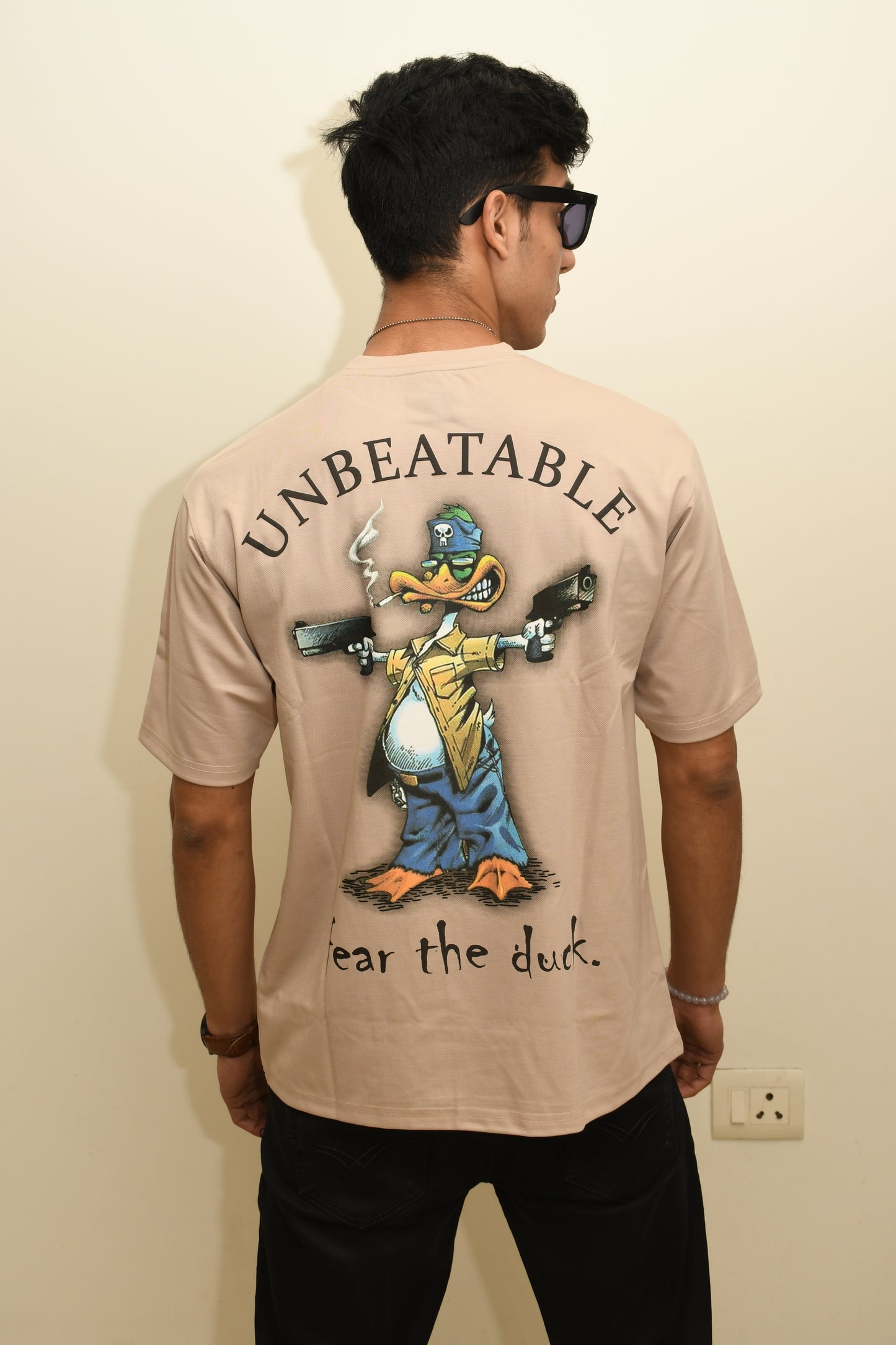 Beige Don Duck Oversized  Tshirt